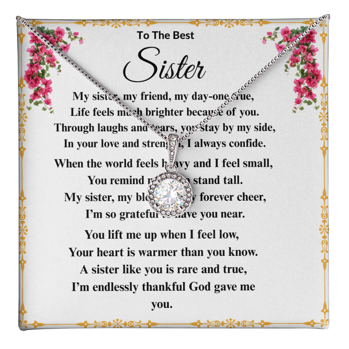 To The Best Sister - Dazzling Diamond Cut Necklace ShineOn Fulfillment