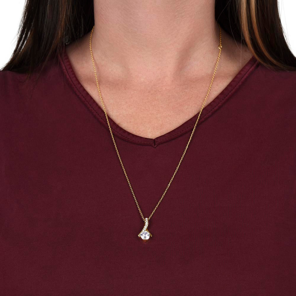 To My Best Friend - Ribbon Shaped Diamond Cut Necklace ShineOn Fulfillment