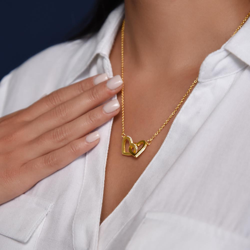 "To My Girl Friend" - Interlocking Hearts Diamond Cut Necklace ShineOn Fulfillment