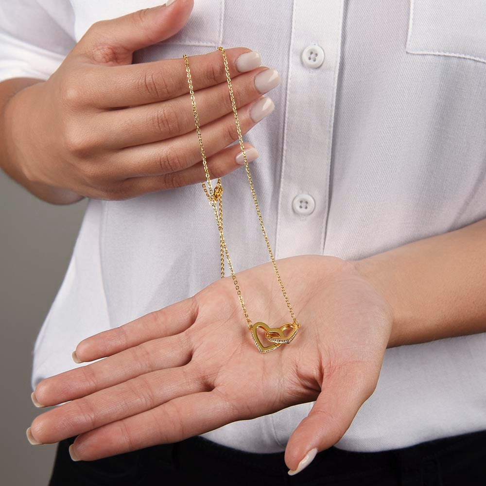 "To My Girl Friend" - Interlocking Hearts Diamond Cut Necklace ShineOn Fulfillment