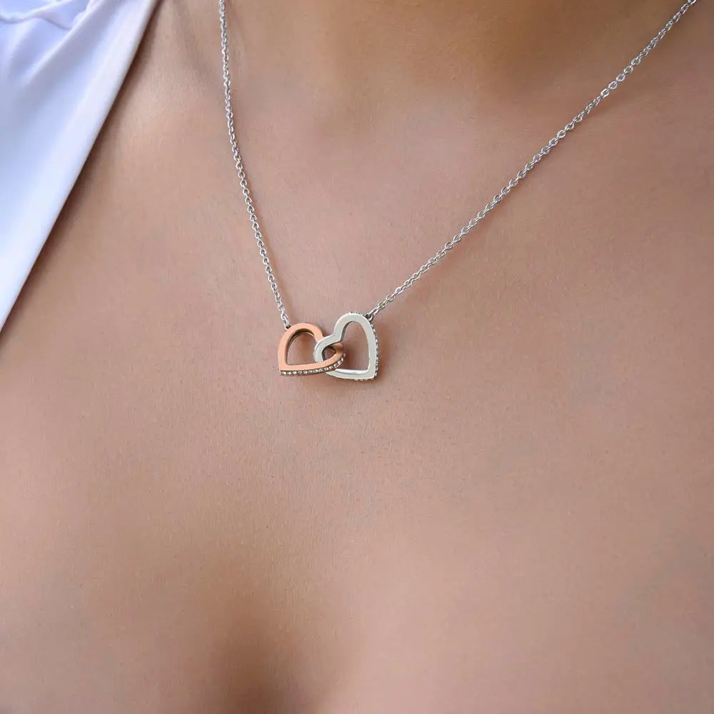"To My Girl Friend" - Interlocking Hearts Diamond Cut Necklace ShineOn Fulfillment