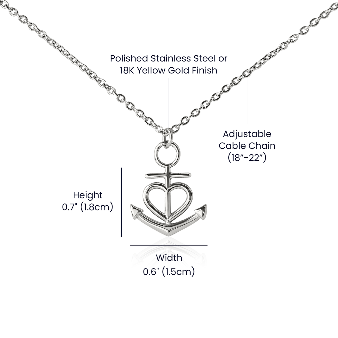 Custom Crafted Anchor Necklace ShineOn Fulfillment