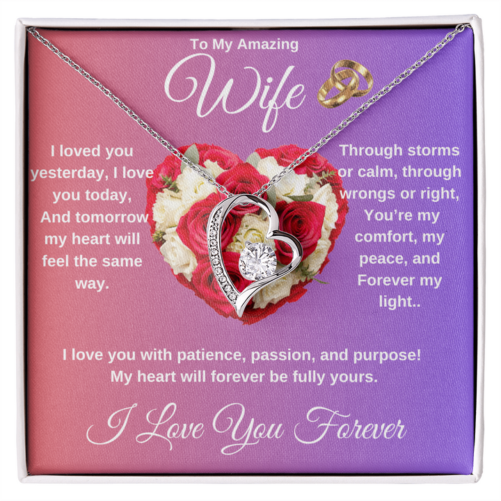 "To My Wife" - Heart Shaped Diamond Cut Necklace ShineOn Fulfillment