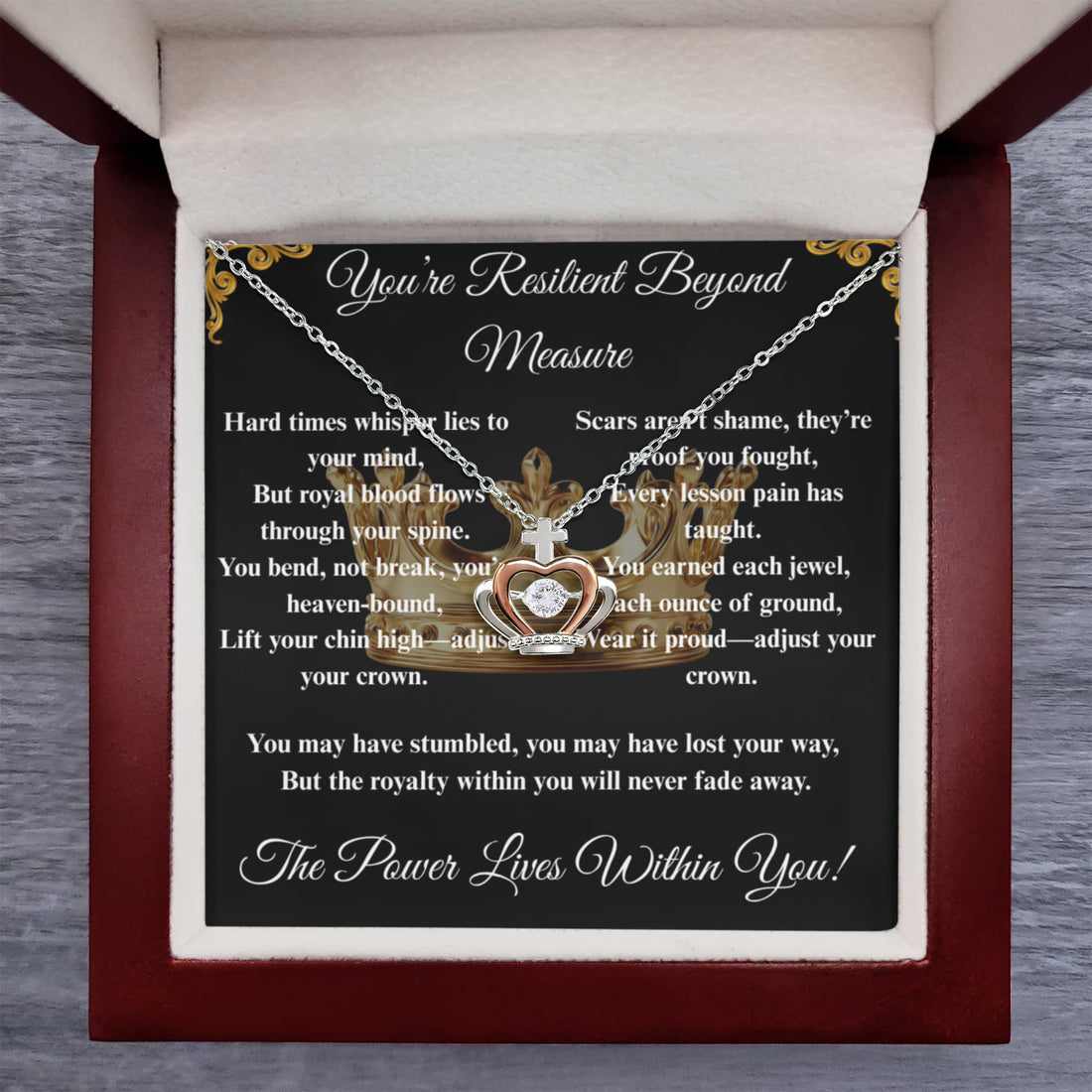 Spiritual Motivation- Crown Pendant Necklace ShineOn Fulfillment