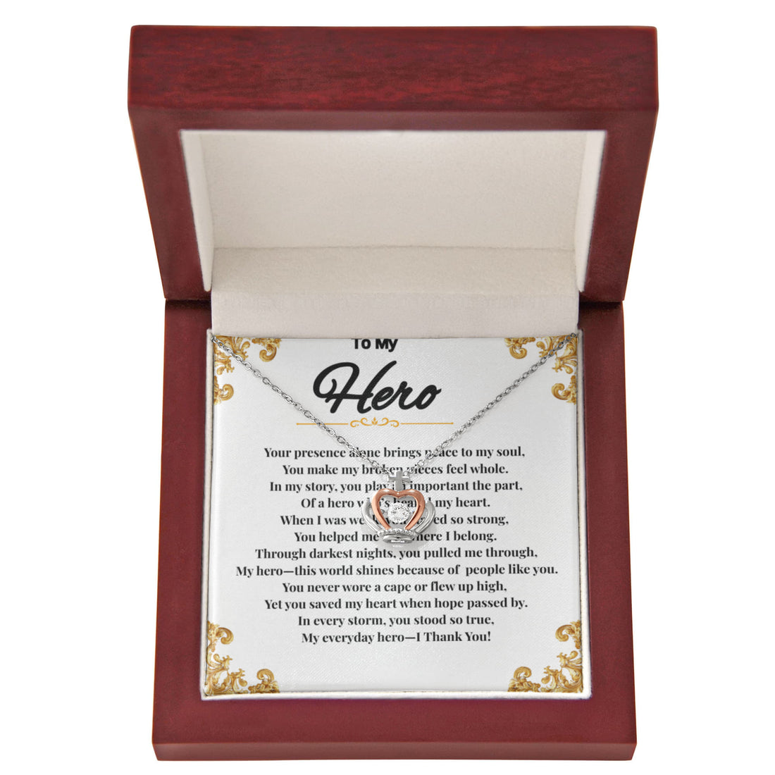 To My Hero - Crown Pendant Necklace ShineOn Fulfillment