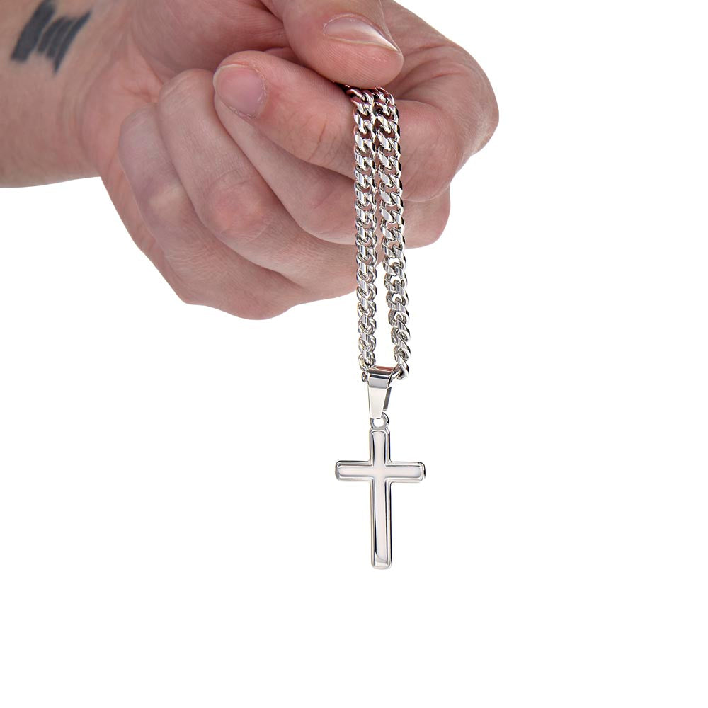 Powerful Motivation Message - Artisan Cross With Cuban Link Chain ShineOn Fulfillment