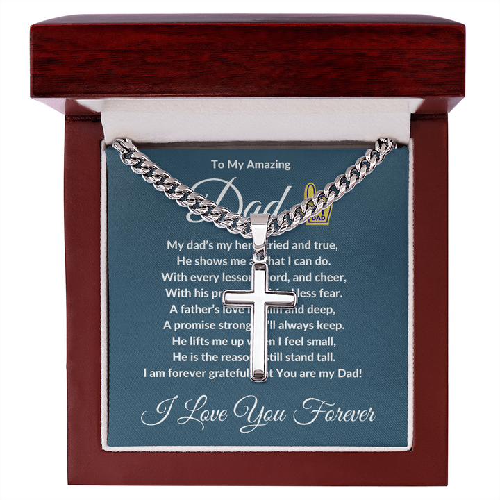 To My Amazing Dad - Custom Cross Cuban Link Chain ShineOn Fulfillment