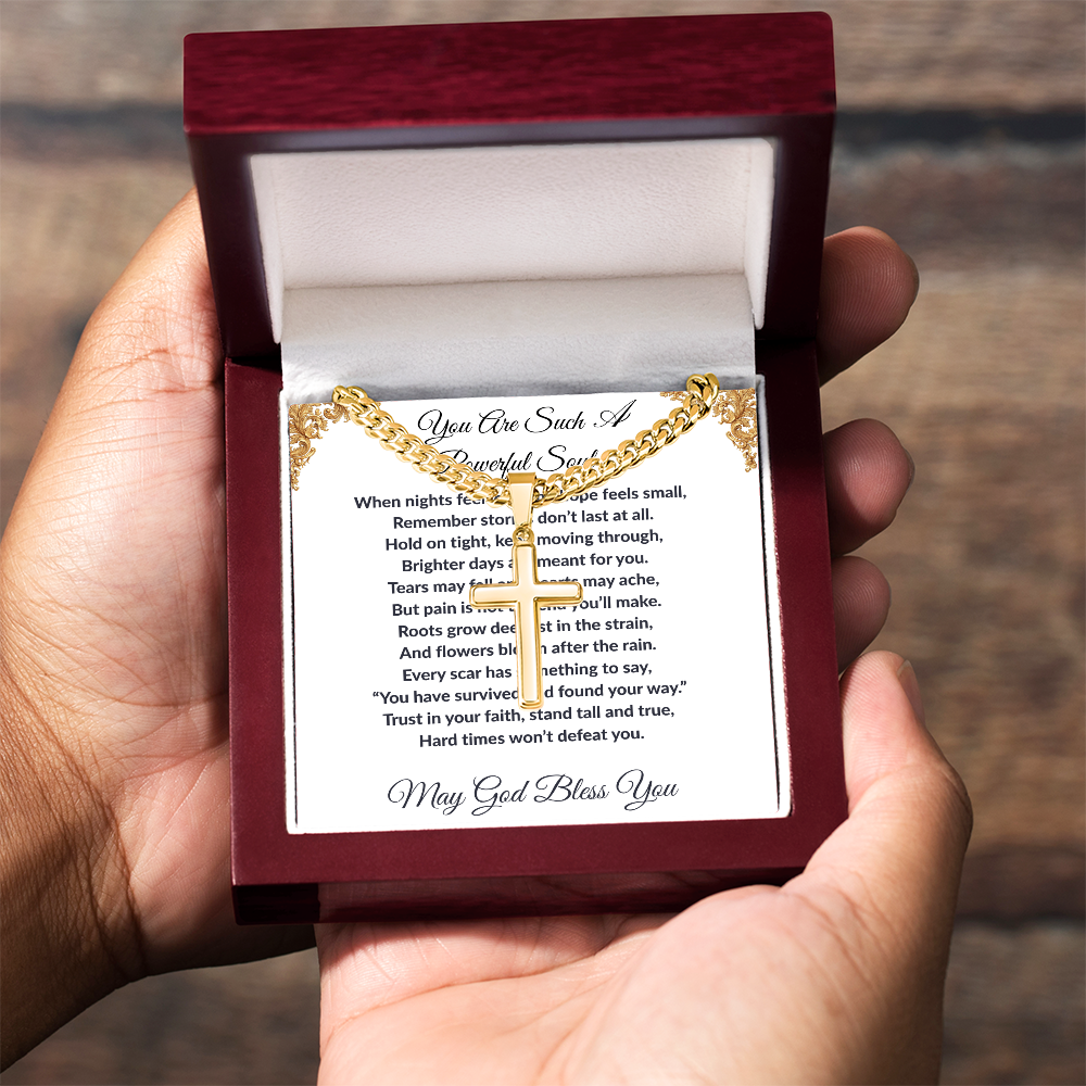 Spiritual Motivation- Cross Cuban Link Chain ShineOn Fulfillment