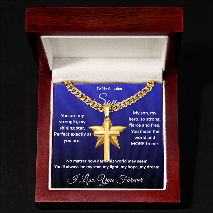 To My Amazing Son - Custom Cross Cuban Link Chain ShineOn Fulfillment